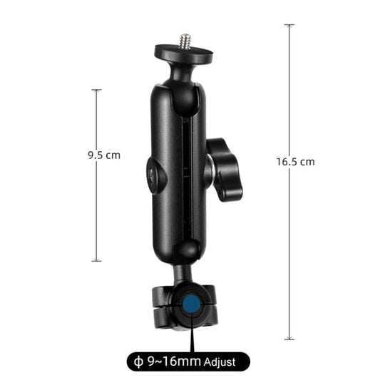 Soporte de montaje Biela de 9 cm, cabezal esférico de 20 mm, fijo para espejo retrovisor de motocicleta con adaptador de trí…