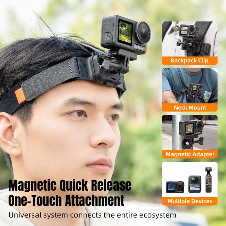 Correa para la cabeza ajustable STARTRC, magnética, ecológica, para Vlog POV, compatible con GoPro, Insta360, y otras cámara…