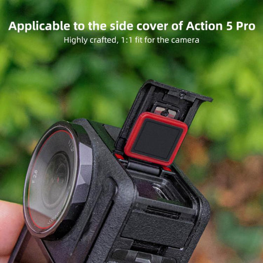 Tapa lateral del puerto de datos para DJI Osmo Action 5 (negra) — imagen 2