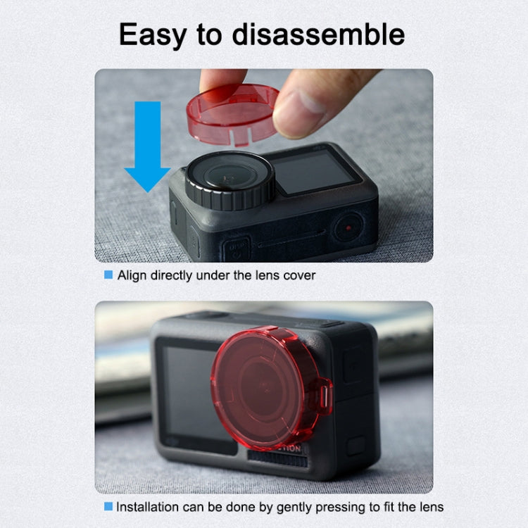 Filtro de lente de color de forma redonda a presión para DJI Osmo Action (rosa) — imagen 7