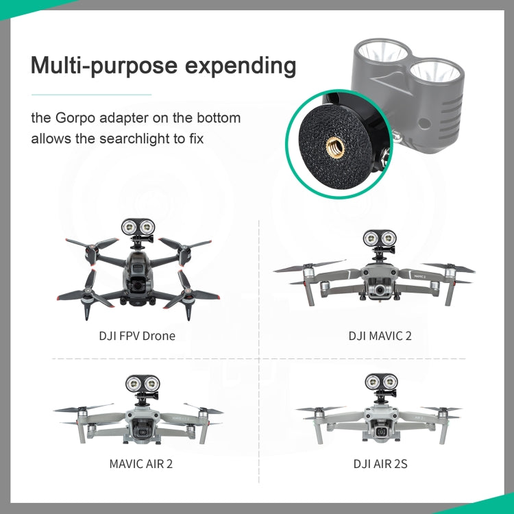 StarTRC OWL Noche Lámpara de vuelo Lámpara de búsqueda Luz de señal de luz para DJI Mavic 2 / Mini 2 / Air 2S (Negro) para D…