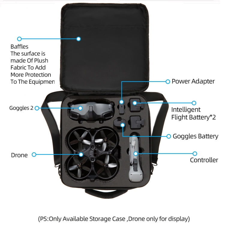 Bolsa de almacenamiento de un Portátil Carry Box solo hombro para DJI Avata (negro) — imagen 6