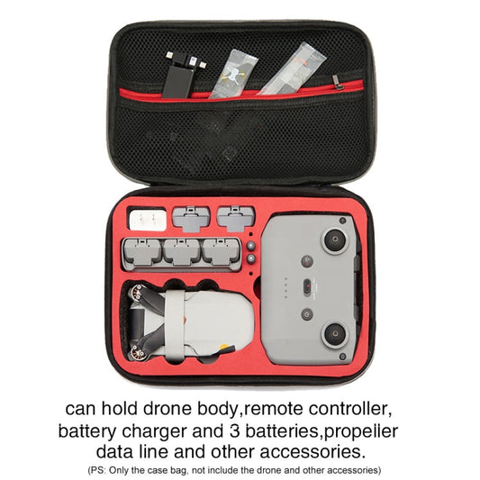 Bolsa de almacenamiento de estuche rígido gris a prueba de golpes, tamaño: 21,5 x 29,5 x 10 cm para DJI Mini 2 SE (rojo) — i…