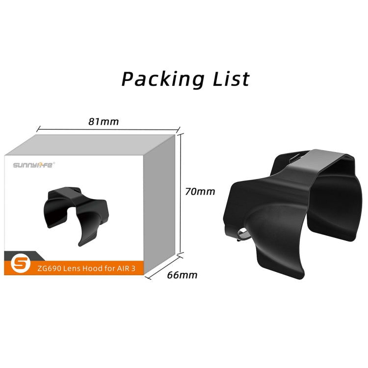 Lente de cámara Sunnylife ZG690 Parasol Antideslumbrante para DJI Air 3 (Negro) — imagen 9