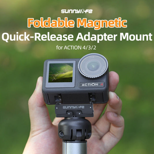 Soporte adaptador magnético Sunnylife AD691 para DJI Osmo Action 4 / Osmo Action 3 (negro) para DJI DJI Osmo Action 4, DJI O…