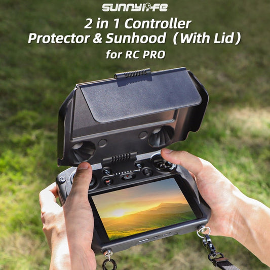 Cubierta RC Pro Sunnylife 2 en 1 Protector de controlador Parasol Protector de pantalla Monitor parasol (negro) — imagen 2