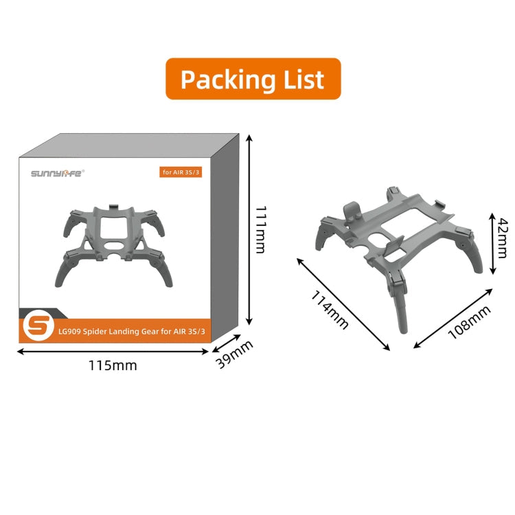 Soporte Extensiones de tren de aterrizaje, patas de para engranajes de araña elevados para DJI Air 3S (naranja) — imagen 13
