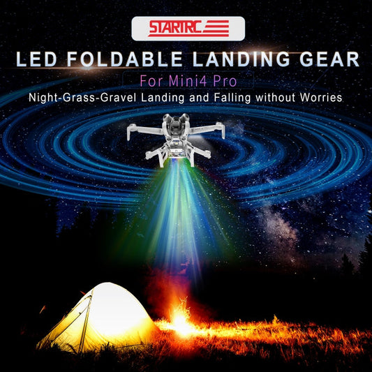 Soporte de entrenamiento STARTRC para tren de aterrizaje elevado plegable con luz LED para DJI Mini 4 Pro (gris) — imagen 2