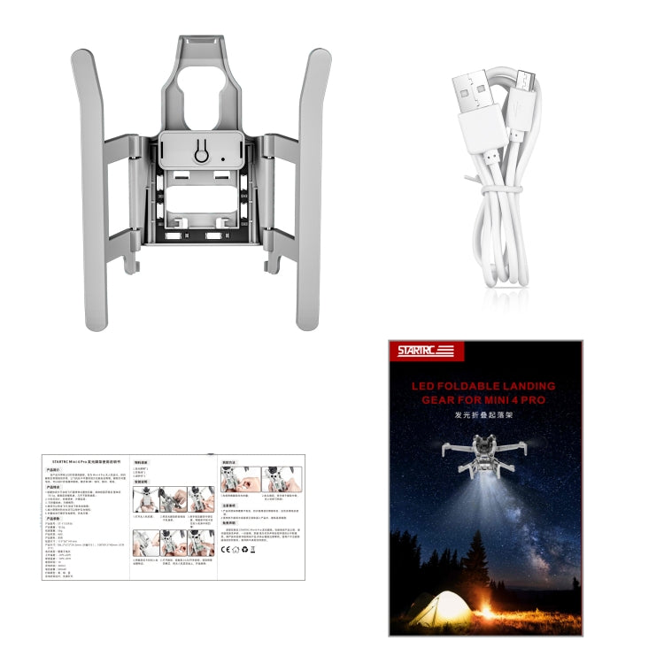 Soporte de entrenamiento STARTRC para tren de aterrizaje elevado plegable con luz LED para DJI Mini 4 Pro (gris) — imagen 9