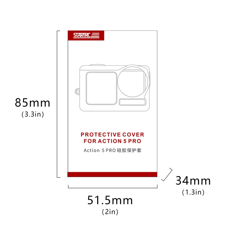 Estuche protector de silicona STARTRC con cubierta para lente para DJI Osmo Action 5 (gris) — imagen 9