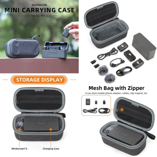 Estuche de transporte Sunnylife B770 Mini Bolsa de almacenamiento de micrófono inalámbrico para DJI Mic 2 (gris) — imagen 2