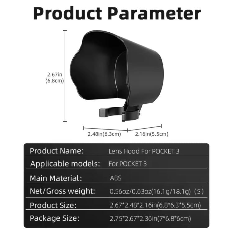 Cubierta Parasol BRDRC, protectora de lente para DJI Osmo Pocket 3 (negro) — imagen 12