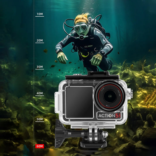 Carcasa impermeable para buceo subacuático de 60 m para DJI Osmo Action 5 (transparente) — imagen 2