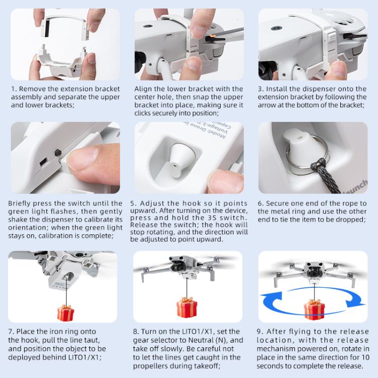 Lanzador parabólico (gris) para el sistema de lanzamiento aéreo Lito 1 / X1 STARTRC — imagen 13