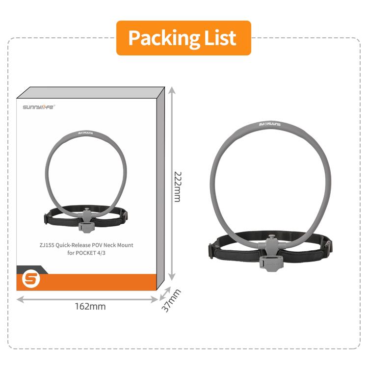 Soporte ajustable para cuello Sunnylife, ideal para vídeos POV, vlogs y selfies, con correa para el cuerpo para DJI Osmo Poc…