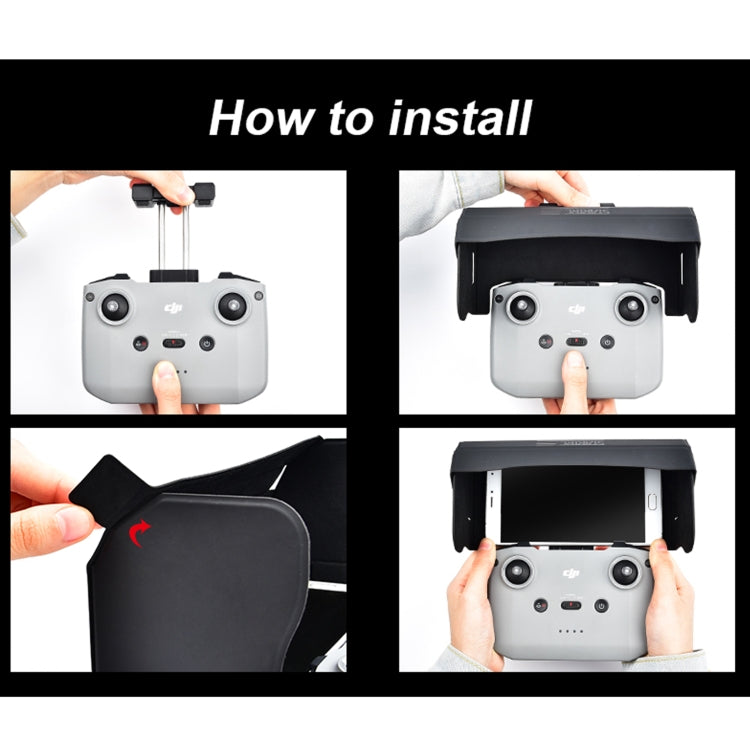Placa StarTRC 1108859 Control remoto plegable dedicado antirreflectante de sombrilla magnética para DJI Mini 2 (Negro) — ima…