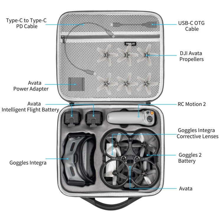 Bolso STARTRC portátil hombro PU bolsa de almacenamiento para DJI Avata (gris oscuro) — imagen 6
