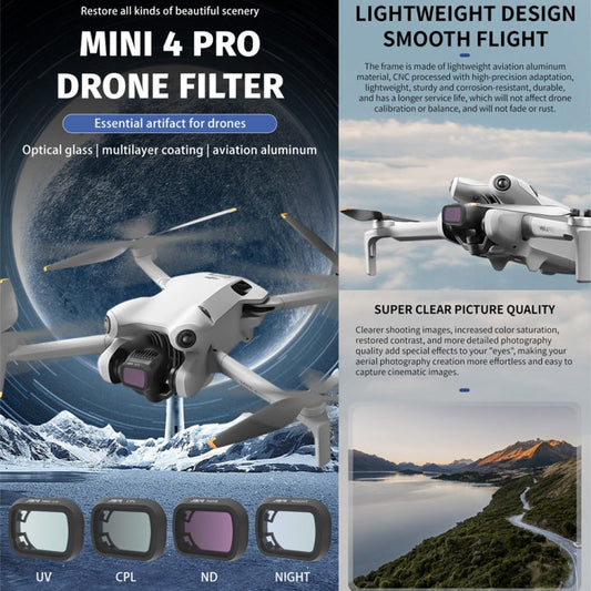 Filtro de lente de cámara Para de drones JSR KB Serie, filtro: CPL ND8 / 16/32/64/256/1000 NIGHT para DJI Mini 4 Pro — image…