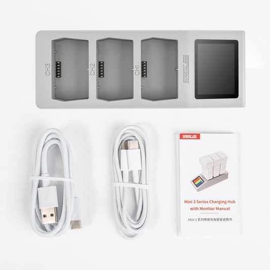 Batería de mayordomo de carga STARTRC Cargador de 3 en 1 con pantalla para DJI Mini 4 Pro / Mini 3 Pro (gris) para DJI DJI M…