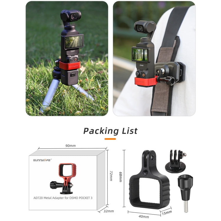 Soporte de expansión de metal Soporte de marco adaptador con tornillo para DJI Osmo Pocket 3 (negro) — imagen 10