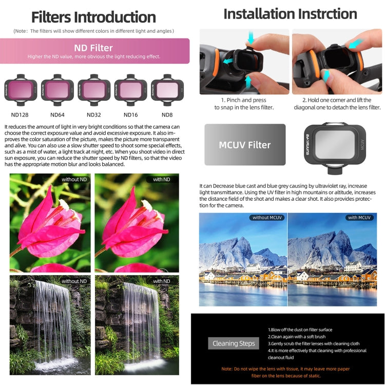 Filtro de lente de cámara Para Sunnylife, filtro: 4 en 1 ND8/16/32/64 para DJI Avata 2 — imagen 8