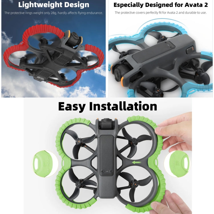 Kit de estuche Sunnylife Dron combinado de cubierta protectora anticolisión para DJI Avata 2 (rojo) — imagen 8