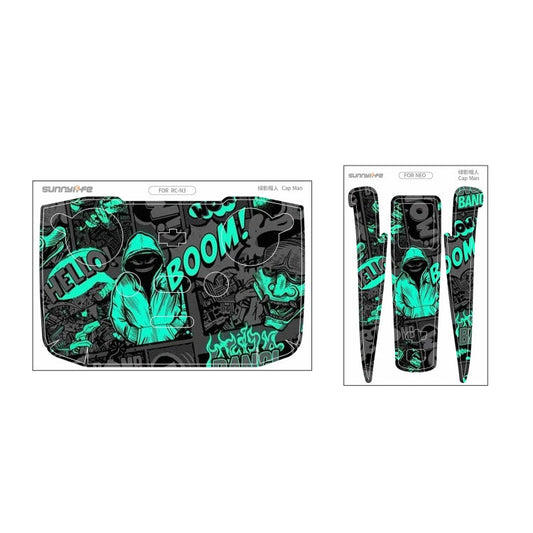 Adhesivo protector para el cuerpo del dron para DJI Neo (hombre con sombrero verde) — imagen 2