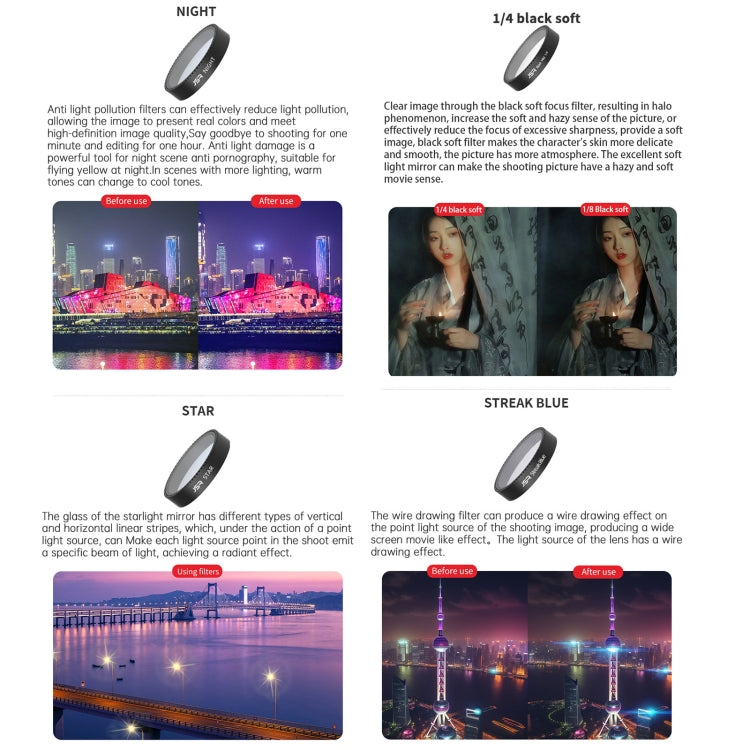Filtro de lente para dron JSR KB Serie, filtro: 4 en 1 ND8-64 para DJI Neo — imagen 6