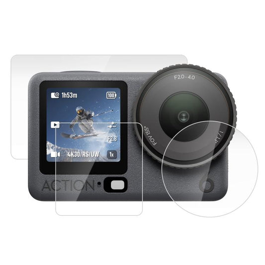 Lente PULUZ + Película de vidrio templado para pantalla frontal y trasera para DJI Osmo Action 6 (transparente) — imagen 2