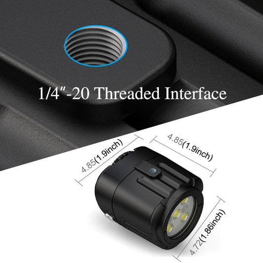 PULUZ Luz de relleno para fotografía LED subacuática de 40 m 1000 LM 3,7 V / 1100 mAh Luz de buceo para GoPro Hero12 Black /…