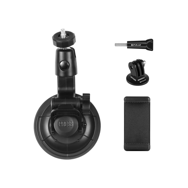 Soporte de ventosa para auto PULUZ con abrazadera para teléfono/tornillo/adaptador de trípode — imagen 8