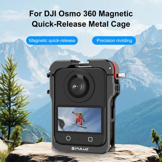 Marco de expansión de jaula protectora de aleación de aluminio PULUZ para DJI Osmo 360 (negro) — imagen 2