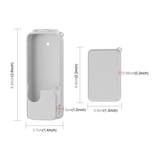 Juego de fundas de silicona PULUZ 2 en 1 con correa para DJI Osmo Pocket 3 (gris) — imagen 2