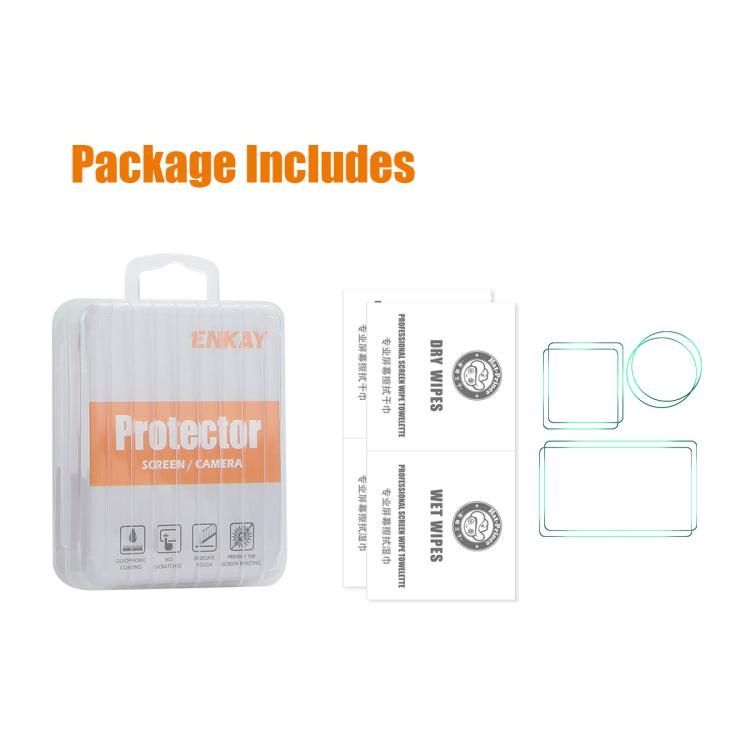 Set 2 ENKAY Hat-Prince 0.2mm 9H Protector de pantalla de vidrio templado Película de reloj para DJI Osmo Action 6 — imagen 5
