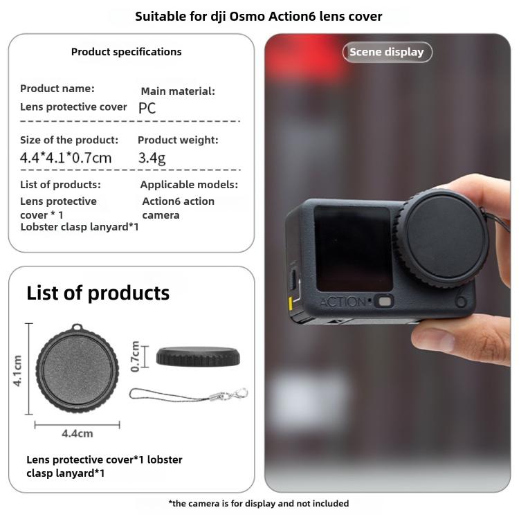 Tapa de lente de silicona suave a prueba de polvo y caídas para DJI Osmo Action 6 — imagen 8