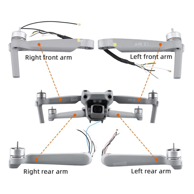 Carcasa de brazo de máquina brazo trasero izquierdo, accesorios de reparación de delantera y trasera para DJI Mavic Air 2S —…