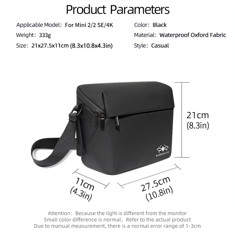 Bolso bandolera impermeable portátil para DJI Mini 4K / Mini 2 SE (negro) para DJI DJI Mini 4K, DJI Mini 2 SE — imagen 8