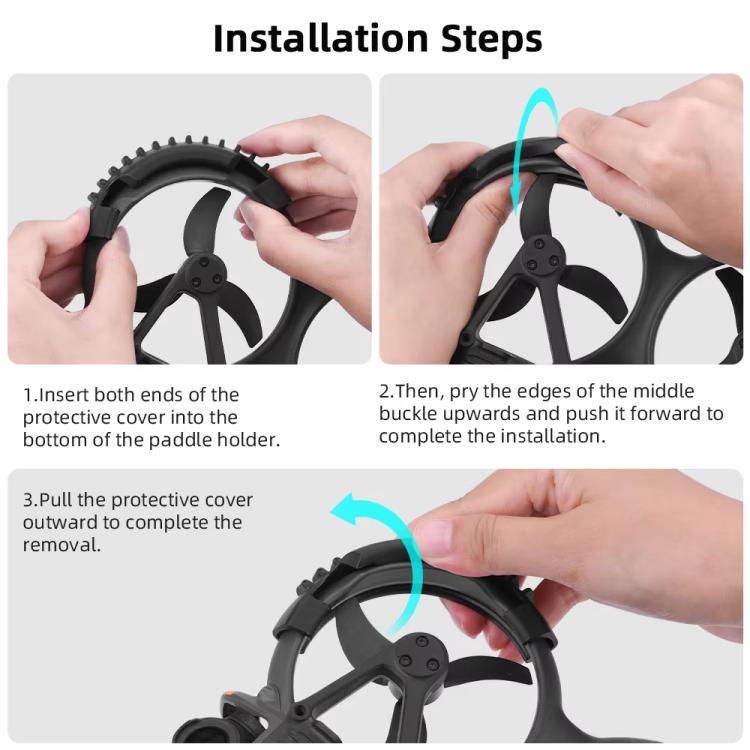 Anillos de parachoques de protección BRDRC 4 de paleta para DJI Avata 2 (negro) — imagen 11