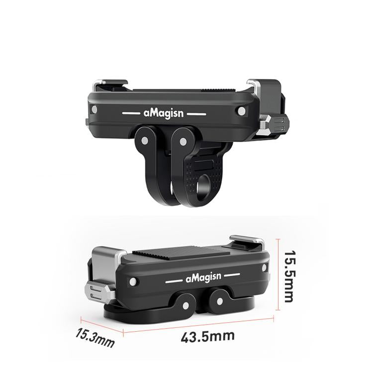 Adaptador de interfaz dual de montaje rápido magnético de metal aMagisn para DJI Osmo Action 5 (negro) — imagen 10
