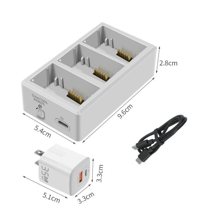 Batería Cargador de triple YX, enchufe estadounidense) para DJI Mini 4 Pro / Mini 3 Pro para DJI DJI Mini 4 Pro, DJI Mini 3……