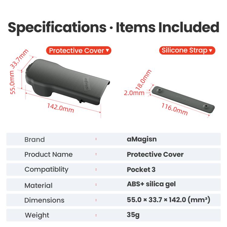 Estuche protector aMagisn para cámara con 4 ranuras para filtros magnéticos para DJI Osmo Pocket 3 (rosa) — imagen 10