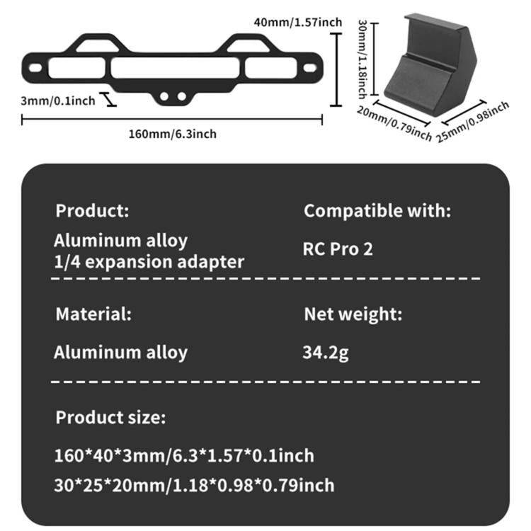 Soporte de montaje para trípode de aleación de aluminio de 1/4 de pulgada (negro) — imagen 10