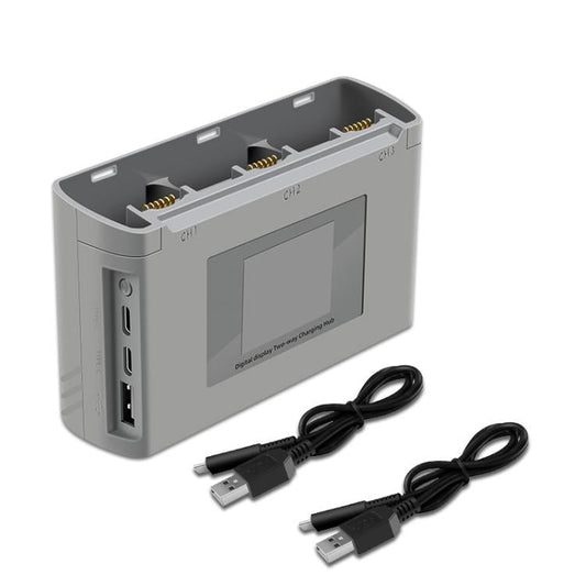Batería de 3 Cargador de vías con pantalla a color (gris) para DJI Mavic Mini / Mini 4K / Mini 2 SE y más para DJI DJI Mavic…