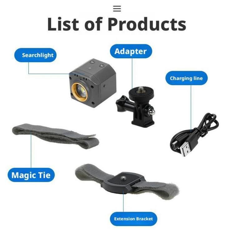 Foco LED ajustable YX de 300 lúmenes para vuelo nocturno con 3 modos (negro) para dron para DJI Mavic 4 Pro — imagen 7