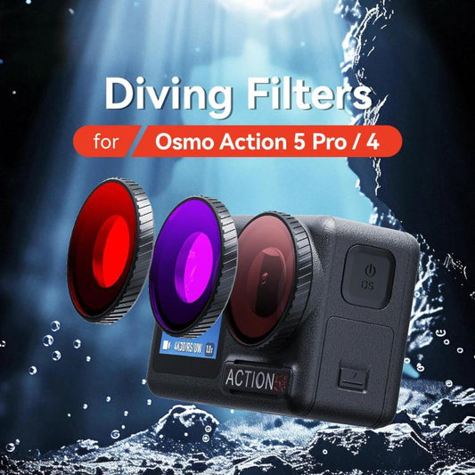 Filtro de buceo antivaho aMagisn, perfectamente adaptable a fundas impermeables para DJI Osmo Action 5 (morado) — imagen 2