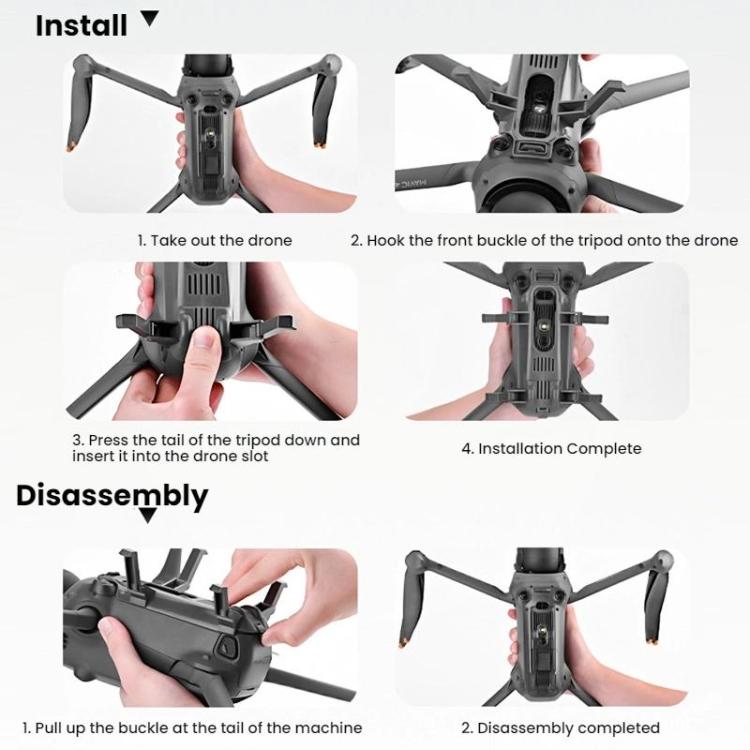 Trípode Accesorio de tren de aterrizaje para con soporte elevado BRDRC para DJI Mavic 4 Pro (gris) — imagen 11