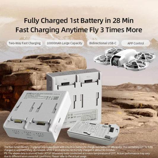 Estuche de carga rápida para batería inteligente de doble canal LKTOP NC016, administrador de carga para drones para DJI Neo…