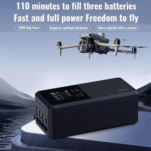 Cargador de 3 canales LKTOP UC342 de 200 W, para fotografía aérea, con enchufe europeo — imagen 2