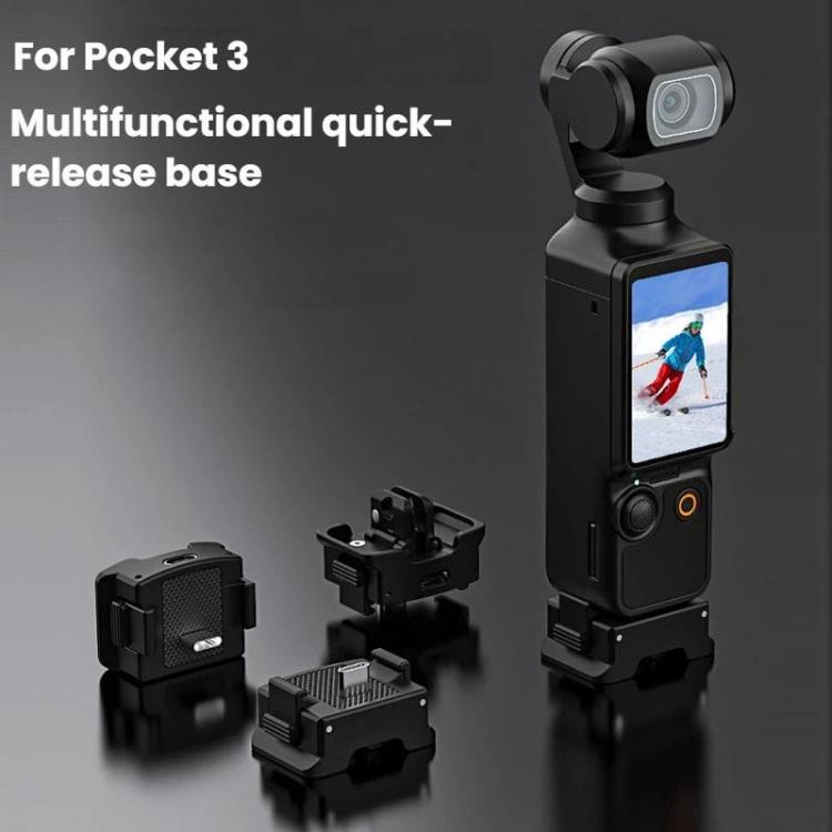 Base adaptadora de carga magnética de liberación rápida Flymile para DJI Osmo Pocket 3 (negra) — imagen 9