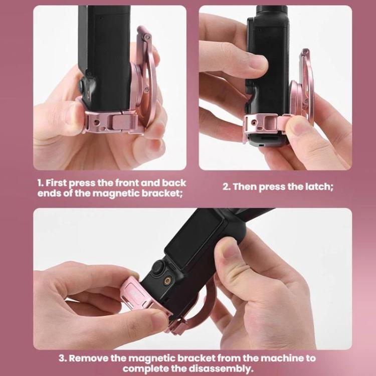 Soporte magnético expandible para teléfono BRDRC con zapata fría para DJI Osmo Pocket 3 (rosa) — imagen 15